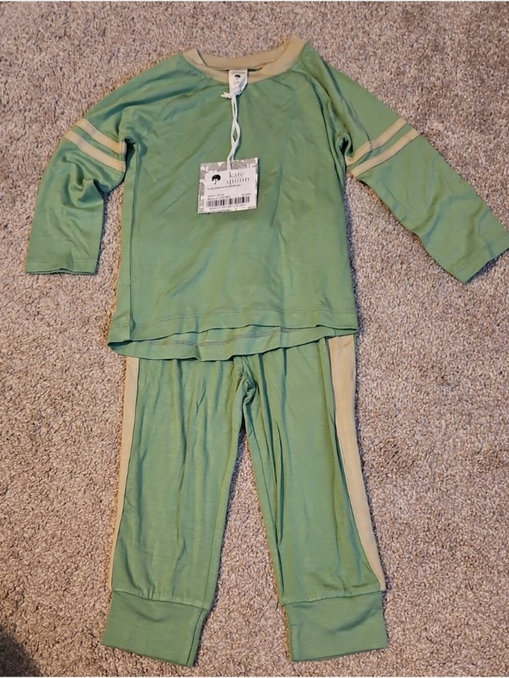 NWT Kate Quinn Green Sprig Football Set 18-24M